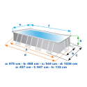Bovengronds zwembad Intex 26372 ex 28372 Ultra Frame groot rechthoekig 975x488x132