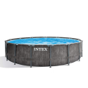 Intex 26742 Prism Frame Greywood rond bovengronds zwembad 457x122 cm Verkoop