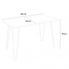 rechthoekige tafel 120x60 met 4 stoelen van staal en hout design industrial roger 