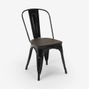 Industriële set van staal en hout met rechthoekige tafel 120x60 cm en 4 stoelen Ralph Aankoop