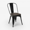 Industriële set van staal en hout met rechthoekige tafel 120x60 cm en 4 stoelen Ralph Aankoop