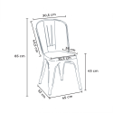 Industriële set van staal en hout met rechthoekige tafel 120x60 cm en 4 stoelen Ralph 