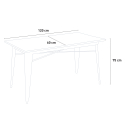 rechthoekige tafel 120x60 met 4 design stoelen van staal en hout industrieel ralph 