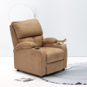 Reclinable Relax stoel met Voetsteun in Fluweel Microvezel Laura