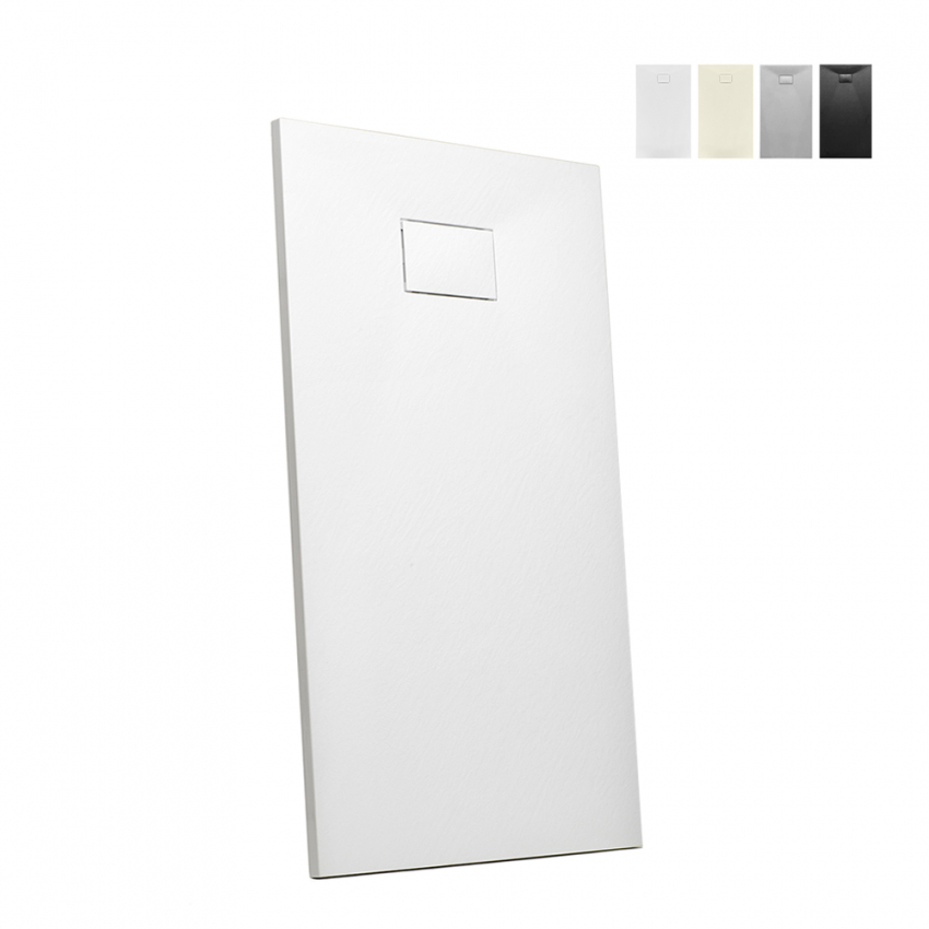 Rechthoekige douchebak van hars 150x70 cm Stone Aanbieding Rechthoekige douchebak van hars 150x70 cm Stone Aanbieding