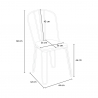 set rechthoekige tafel 120x60 met 4 design stoelen van hout en industrieel staal magis 