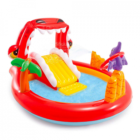 Opblaasbare kinderzwembad Intex 57163 Dino Play Center Game Aanbieding