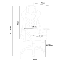 Ergonomische gaming-bureaustoel met kussens en armleuningen Misano Sky Model