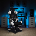 Ergonomische gaming-bureaustoel met lumbaal en cervicaal kussen Misano Verkoop