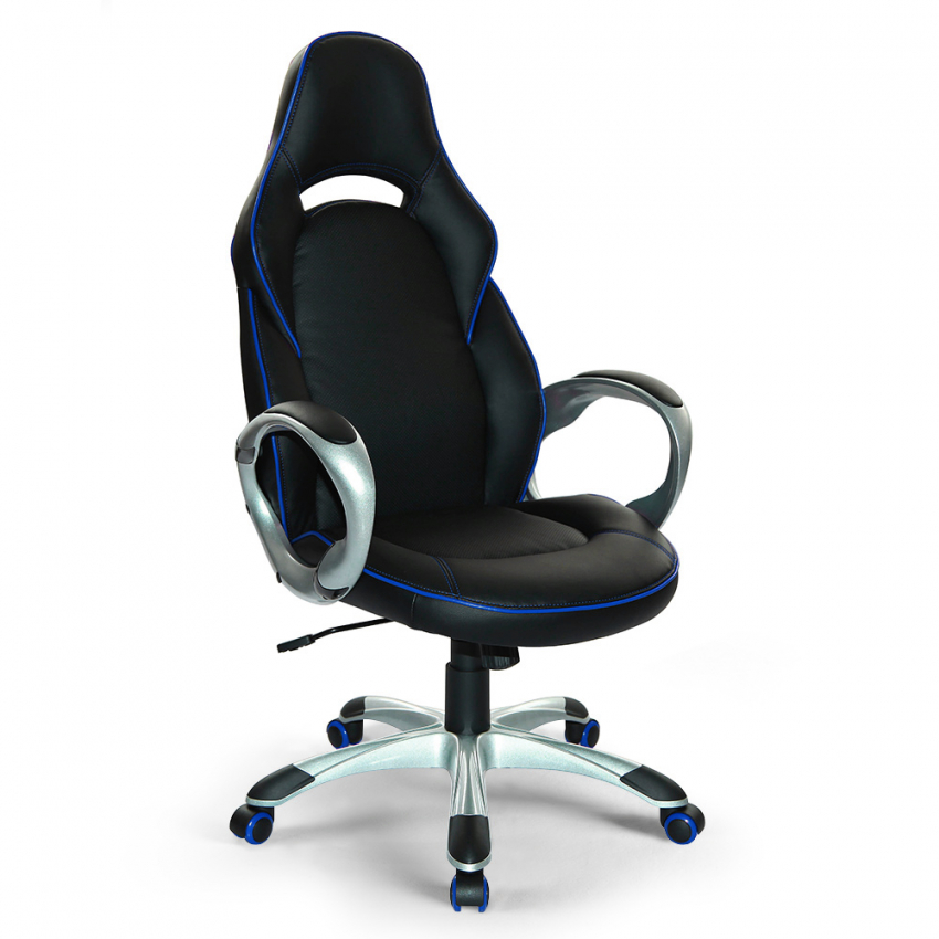 Bureaustoel in een racing stijl van comfortabel kunstleer Classic Sky Aanbieding Bureaustoel in een racing stijl van comfortabel kunstleer Classic Sky Aanbieding