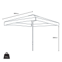 Vierkante aluminium parasol met centrale paal 3x3 meter Marte Brown  Model