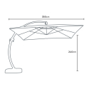 Anti-UV zweefparasol met decentrale aluminium paal 3,5x3,5 m Copenaghen Brown Kosten