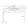 Anti-UV zweefparasol met decentrale aluminium paal 3,5x3,5 m Copenaghen Brown Kosten