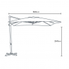 Aluminium zweefparasol 3x3 m Paradise Brown Model