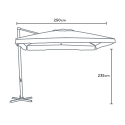 Vierkante aluminium zweefparasol 2,5x2,5 m Paradise Noir Voorraad