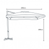 Vierkante aluminium zweefparasol 2,5x2,5 m Paradise Noir Voorraad