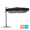 Vierkante aluminium zweefparasol 2,5x2,5 m Paradise Noir Aanbod