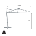Vierkante aluminium zweefparasol 3 x 3 meter Paradise Noir Karakteristieken