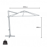 Vierkante aluminium zweefparasol 3 x 3 meter Paradise Noir Karakteristieken