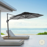 Vierkante aluminium zweefparasol 3 x 3 meter Paradise Noir Korting