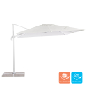 Vierkante aluminium zweefparasol 3 x 3 meter Paradise White Korting
