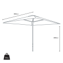 Vierkante aluminium parasol met centrale paal 3x3 meter Marte Noir  Model