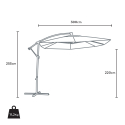 Achthoekige aluminium zweefparasol 3 meter Fan Brown Keuze