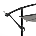 Achthoekige aluminium zweefparasol 3 meter Fan Noir Catalogus
