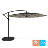 Achthoekige aluminium zweefparasol 3 meter Fan Noir Aanbod