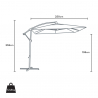Vierkante aluminium zweefparasol 2,5x2,5 meter Shadow Brown Model