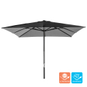 Vierkante aluminium parasol met centrale paal 3x3 meter Marte Noir  Aanbod