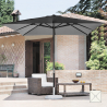 Vierkante aluminium parasol met centrale paal 3x3 meter Marte Noir  Korting