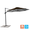 Vierkante aluminium zweefparasol 3 x 3 meter Paradise Brown Aanbod