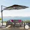 Vierkante aluminium zweefparasol 3 x 3 meter Paradise Brown Korting
