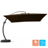Anti-UV zweefparasol met decentrale aluminium paal 3,5x3,5 m Copenaghen Brown Kortingen