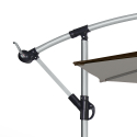 Achthoekige aluminium zweefparasol 3 meter Fan Brown Voorraad