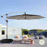 Achthoekige aluminium zweefparasol 3 meter Fan Brown Korting