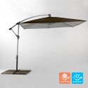 Garden side arm umbrella 2.5x2.5 metres in aluminium Shadow Brown Aanbod