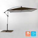 Vierkante aluminium zweefparasol 2,5x2,5 meter Shadow Brown Aanbod