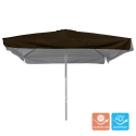Vierkante aluminium parasol met centrale paal 3x3 meter Marte Brown  Aanbod