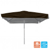 Vierkante aluminium parasol met centrale paal 3x3 meter Marte Brown  Aanbod