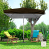 Vierkante aluminium parasol met centrale paal 3x3 meter Marte Brown  Korting