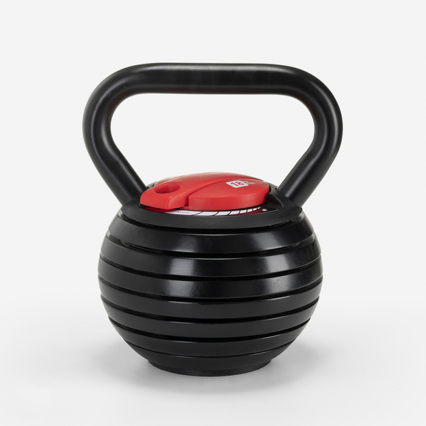 Kettlebell met verstelbaar gewicht voor gym en fitness 18 kg Elettra Aanbieding Kettlebell met verstelbaar gewicht voor gym en fitness 18 kg Elettra Aanbieding