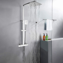 Thermostatisch stalen douchepaneel met mengkraan en handdouche Saturnia Aanbod