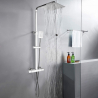 Thermostatisch stalen douchepaneel met mengkraan en handdouche Saturnia Aanbod