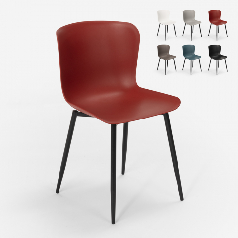Moderne design stoel van polypropyleen en metaal voor keuken bar restaurant CHLOE