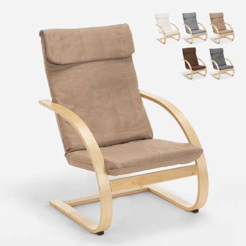 Ergonomische houten fauteuil Aarhus in Scandinavisch design  Aanbieding