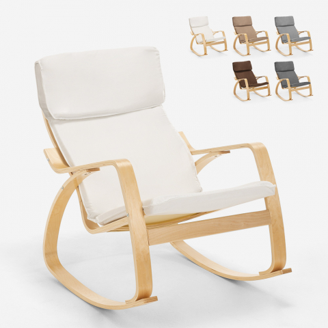 Ergonomische houten schommelstoelfauteuil met Scandinavisch design Aalborg Aanbieding