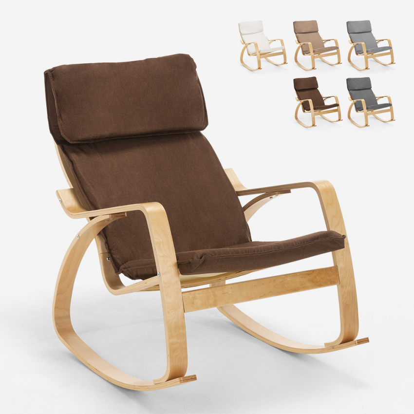 Ergonomische houten schommelstoelfauteuil met Scandinavisch design Aalborg Kortingen
