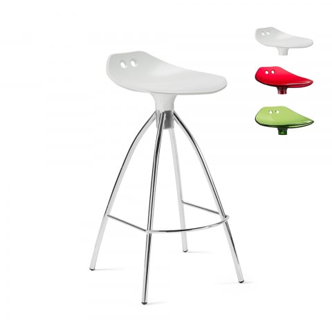 Transparent design stool with steel legs for kitchen bar Scab Frog